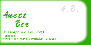 anett ber business card